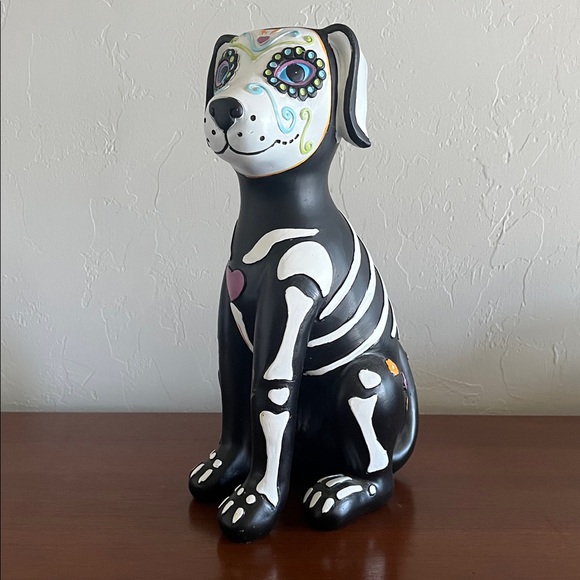 🎃Day of the Dead Fia De Los Muertos Colorful Skeleton Dog Figurine Halloween🎃 - Picture 2 of 11